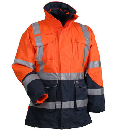 BETA KURTKA ROBOCZA VIZWELL OSTRZEGAWCZA ( POMARAŃCZOWO/GRANATOWA) PRZECIWDESZCZOWA – ROZMIAR XL