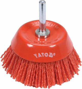 YATO SZCZOTKA TARCZOWA Z TRZPIENIEM  75mm NYLON