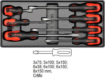 YATO WKŁADKA DO SZUFLADY WKRĘTAKI 7 elem.  5535