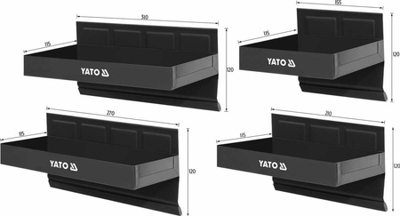 YATO ZESTAW PÓŁEK MAGNETYCZNYCH 4szt.