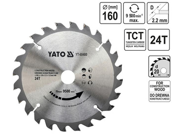 PIŁA TARCZOWA WIDIOWA 160x20mm  24-ZĘBY