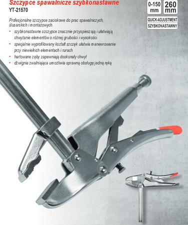 YATO SZCZYPCE ZACISKOWE SPAWALNICZE 150mm  21570