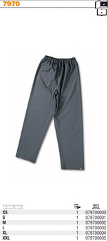 BETA SPODNIE Z MATERIAŁU PCV, WODOODPORNE NIEBIESKIE 7970 – ROZMIAR L