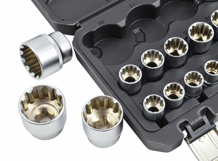 AWTOOLS ZESTAW NASADEK SPLINE 21el. 12-KĄT. BLACK LINE