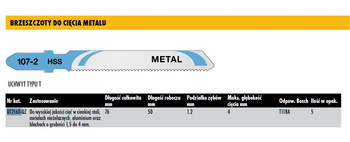 DEWALT BRZESZCZOT DO WYRZYNARKI  76mm 5szt. METAL