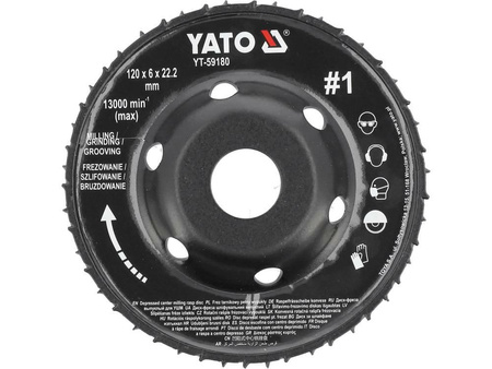 YATO FREZ TARNIK PEŁNY WYPUKŁY 120x6 NR1