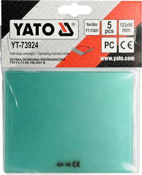 YATO FILTR SPAWALNICZY PRZECIWODPRYSKOWY PCV 5szt do 73921
