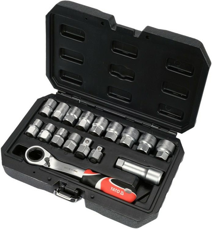 YATO ZESTAW KLUCZY PRZELOTOWYCH   17el  3/8"/1/2" SPLINE