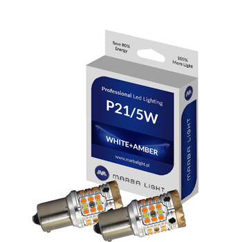 Żarówki P21/5W BAY15D Biało Pomarańczowe