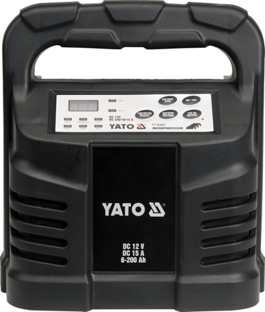 YATO PROSTOWNIK ELEKTRONICZNY 12V  15A  6-200Ah MOKRY/ŻELOWY/AGM  8303
