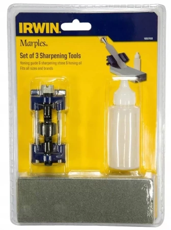 IRWIN ZESTAW DO OSTRZENIA DŁUT Z OSEŁKĄ, PROWADNICĄ I OLEJEM