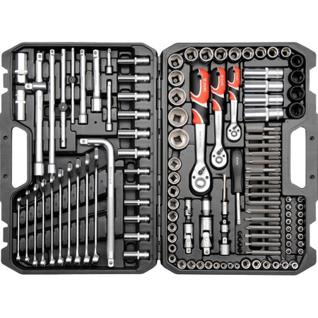 YATO ZESTAW KLUCZY 1/4" , 3/8" , 1/2"  128 elem. 38872