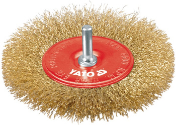 YATO SZCZOTKA TARCZOWA 100mm, Z TRZPIENIEM, DRUT MOSIĄDZ  4757