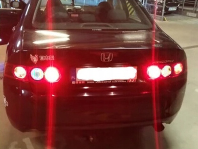 Żarówka P21W BA15S LED 100% CANBUS RED MLWINP21R