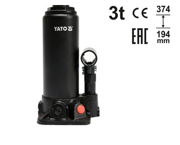 YATO DŹWIGNIK TŁOKOWY HYDRAULICZNY SŁUPKOWY  3T 194-374mm