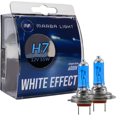ŻARÓWKI MARBA LIGHT WHITE EFFECT H7 55W 12V W5W