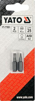 YATO KOŃCÓWKA 1/4"x25mm PŁASKA 4mm /2szt.