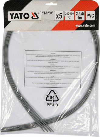 YATO WKŁADY PVC 2,5 x 5mm 5 x 1m 5szt.
