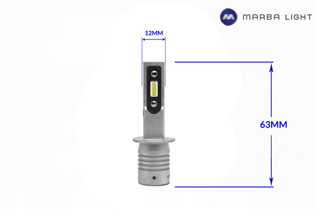 ŻarówkI LED H3 ML12H3 BIAŁA HOMOLOGACJA E9 4000LM