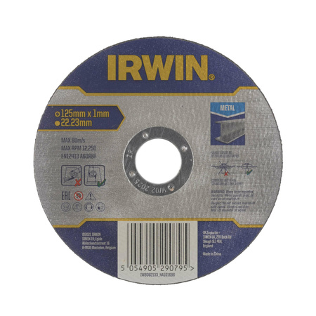IRWIN TARCZA DO CIĘCIA METALU PŁASKA 125mm x 1,0mm x 22,23mm