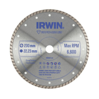 IRWIN TARCZA DIAMENTOWA 230mm x 22,23mm / PEŁNA do kamienia, cegieł, płytek, marmuru i granitu