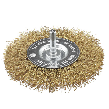 IRWIN SZCZOTKA TARCZOWA Z TRZPIENIEM 100mm x 12mm z drutu mosiężnego do drewna