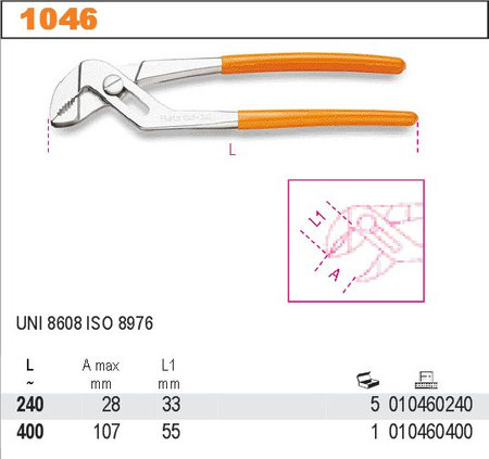 BETA SZCZYPCE NASTAWNE, RAMIONA POKRYTE PCW 400mm 1046/400