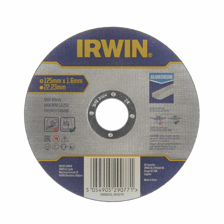 IRWIN TARCZA DO CIĘCIA ALUMINIUM PŁASKA 125mm x 1,6mm x 22,23mm