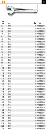 BETA KLUCZ PŁASKI JEDNOSTRONNY 65mm