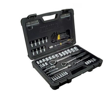 STANLEY ZESTAW  KLUCZY 80elem. 1/4"-3/8"-1/2"