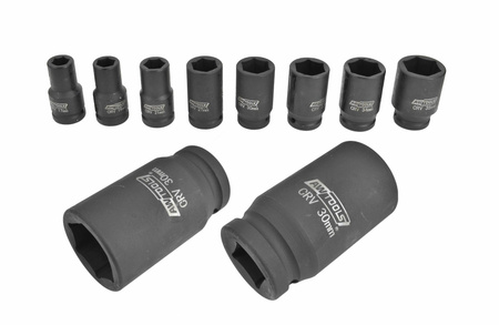 AWTOOLS ZESTAW NASADEK UDAROWYCH DŁUGICH 3/4" 8cz 17-38mm