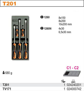 BETA ZESTAW WKRĘTAKÓW 5szt.WE WKŁADCE Z TWORZYWA