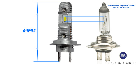 ŻarówkI LED H7 ML18H7 3200LM CSP BIAŁA KRÓTKA