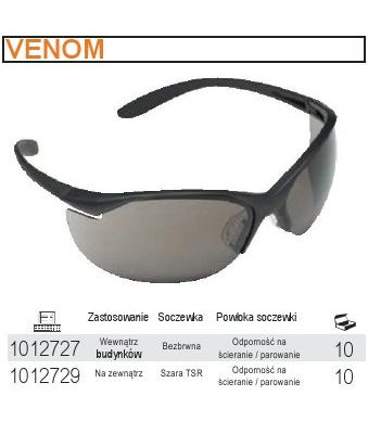 BETA OKULARY OCHRONNE VENOM CZARNE