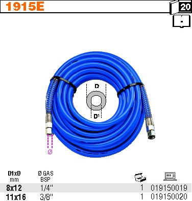BETA PRZEWÓD / WĄŻ PNEUMATYCZNY Z OPLOTEM 11x16mm DŁUGOŚĆ 12 m