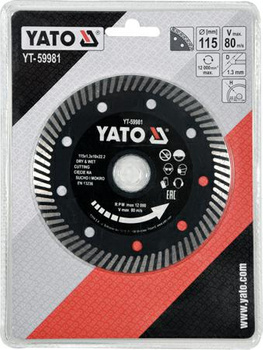 YATO TARCZA DIAMENTOWA TURBO DO GRESU 115 x 22,2mm   59981