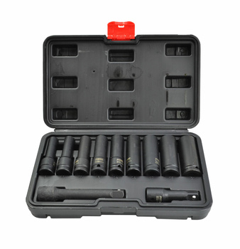 AWTOOLS ZESTAW NASADEK UDAROWYCH 1/2" DŁUGIE 11cz. BLACK LINE