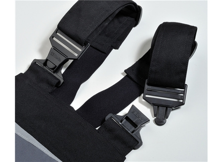 BETA SPODNIE ROBOCZE NA SZELKACH PŁÓTNO T/C WSTAWKI Z CORDURY I REFLEX CZARNO-SZARE 7823 ROZMIAR L