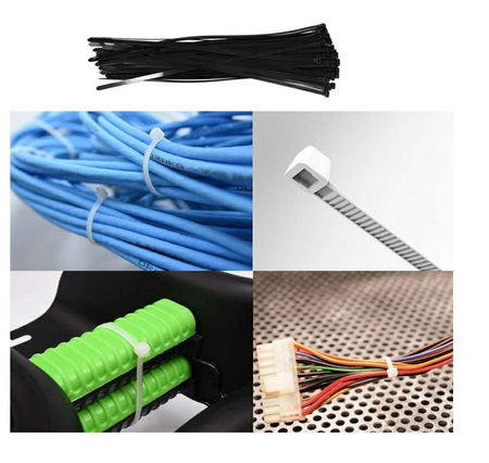 YATO OPASKA PLASTIKOWA SAMOZACISKOWA CZARNA 7,6*430 /50szt