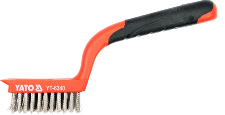 YATO SZCZOTKA DRUCIANA 5-RZĘDOWA 180mm, PLASTIKOWA RĄCZKĄ, DRUT STALOWY  6340