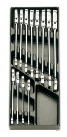 BETA KLUCZ PŁASKO-OCZKOWY Z DWUKIERUNKOWYM MECHANIZMEM ZAPADKOWYM, Z PRZEGUBEM