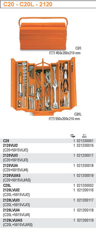 BETA SKRZYNKA NARZĘDZIOWA PIĘCIOCZĘŚCIOWA Z BLACHY STALOWEJ 2120VU/4 – ZESTAW 80 NARZĘDZI