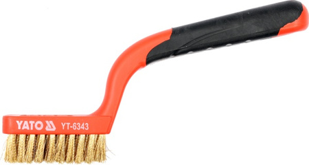 YATO SZCZOTKA DRUCIANA 3-RZĘDOWA 180mm, PLASTIKOWA RĄCZKĄ, DRUT MOSIĘŻNY  6343