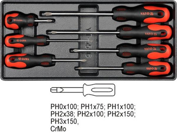 YATO WKŁADKA DO SZUFLADY WKRĘTAKI 7 elem.  5536