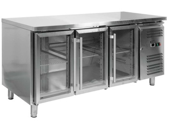 YATO STÓŁ CHŁODNICZY 417L 3 DRZWI PRZESZKLONY