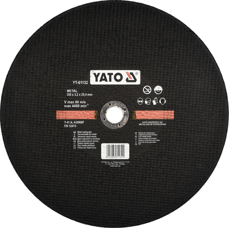YATO TARCZA DO CIĘCIA MET. 355x3,2x25,4MM