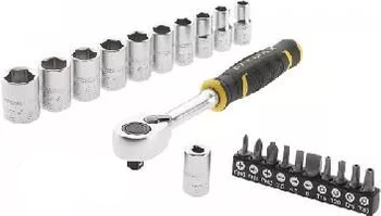 STANLEY ZESTAW KLUCZY  22el. 3/8" NASADKI + BITY