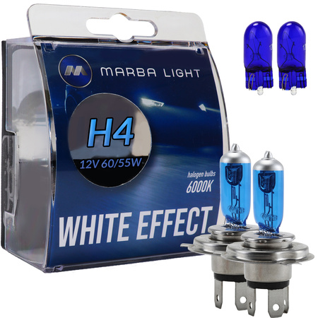 ŻARÓWKI MARBA LIGHT WHITE EFFECT H4 60/55W 12V W5W