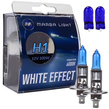 ŻARÓWKI MARBA LIGHT WHITE EFFECT H1 100W 12V W5W