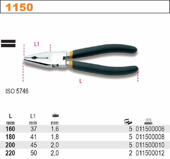 BETA SZCZYPCE UNIWERSALNE, RAMIONA POKRYTE PODWÓJNĄ WARSTWĄ PCW 180mm